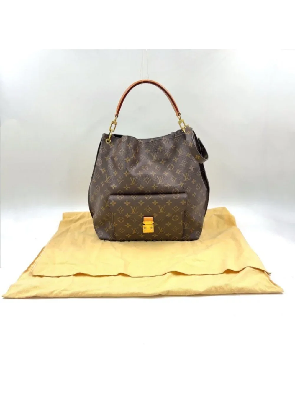 Louis Vuitton Metis Monogram Leather Brown Light Handbag Gold